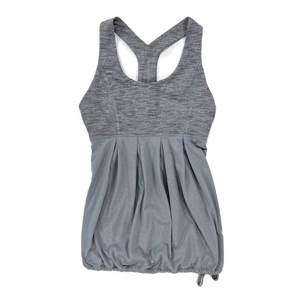 Lululemon Power Dance Women's 4 Loose Draped Gray Sports Bra Tank - Picture 2 of 16